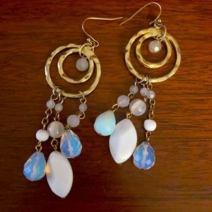 Faux gold chandelier earrings